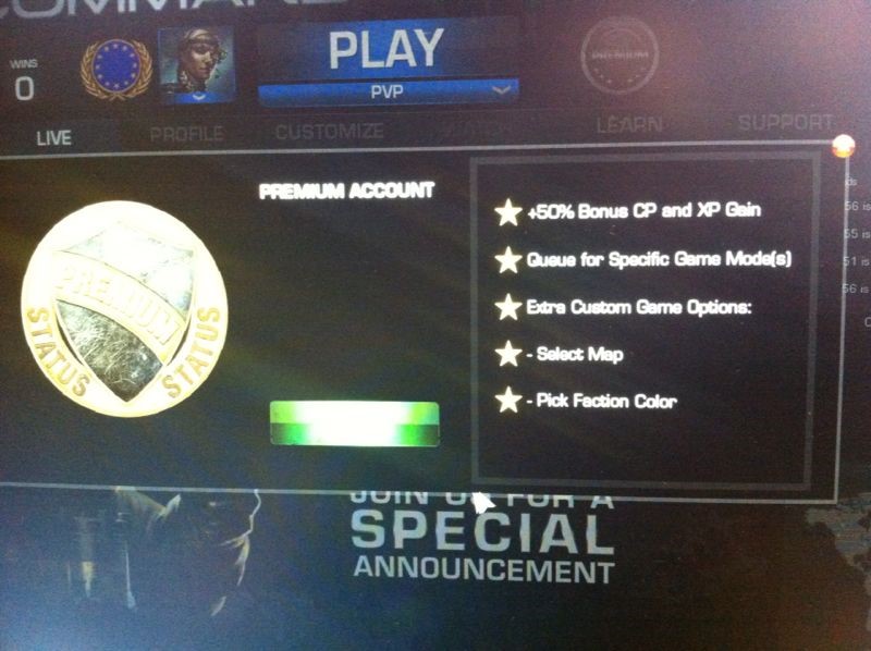 premiumfeatures Premium nun auch für Command & Conquer