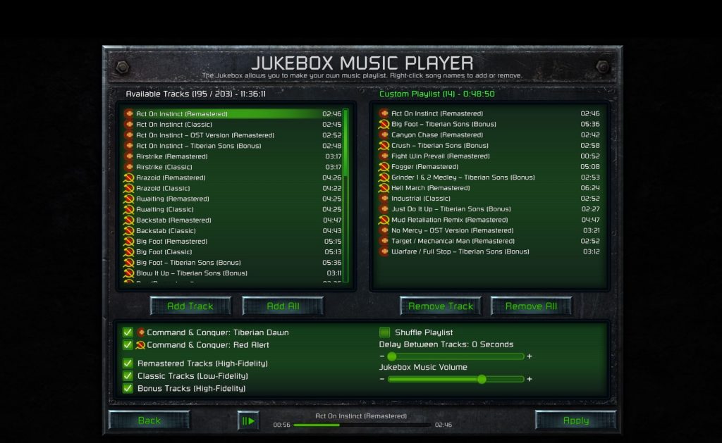 ccrem screenshot jukebox black stripe.jpg.adapt .1920w C&C Remastered Collection